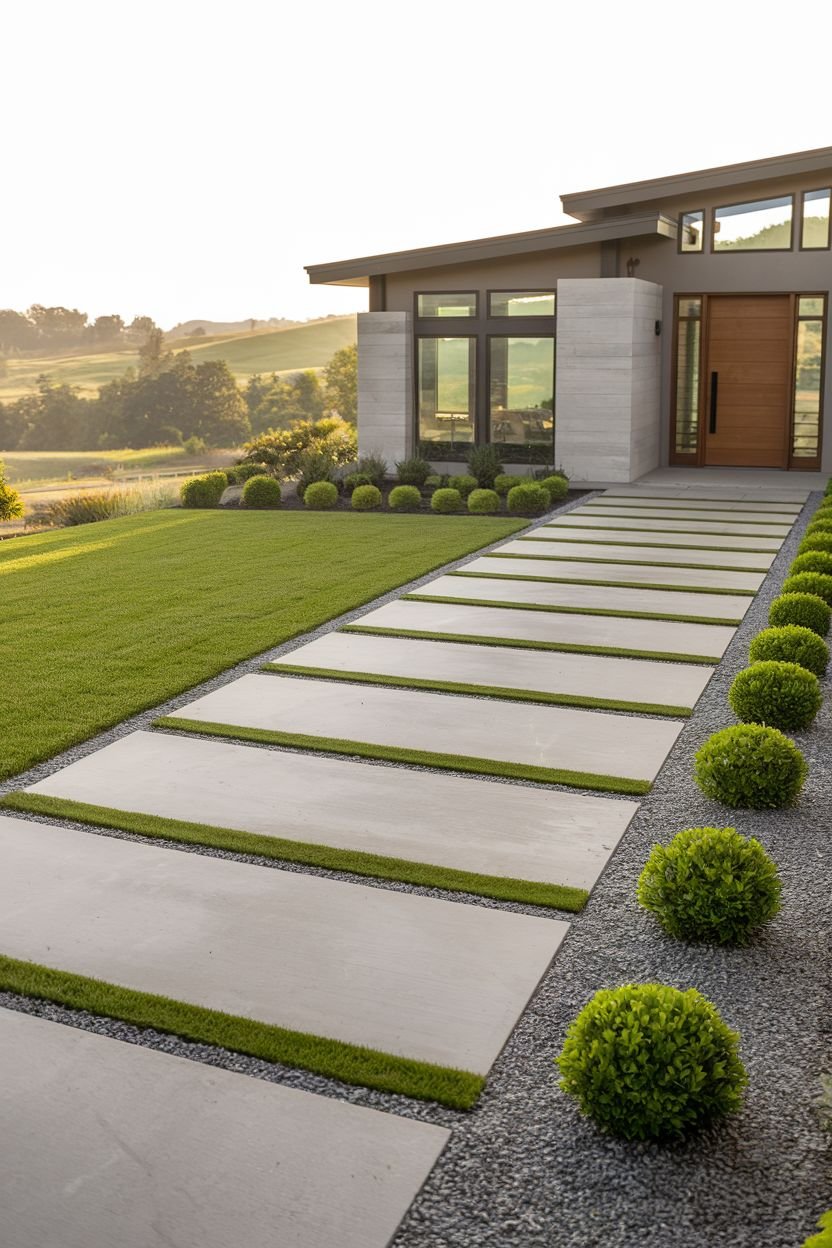 Garden path and front entry