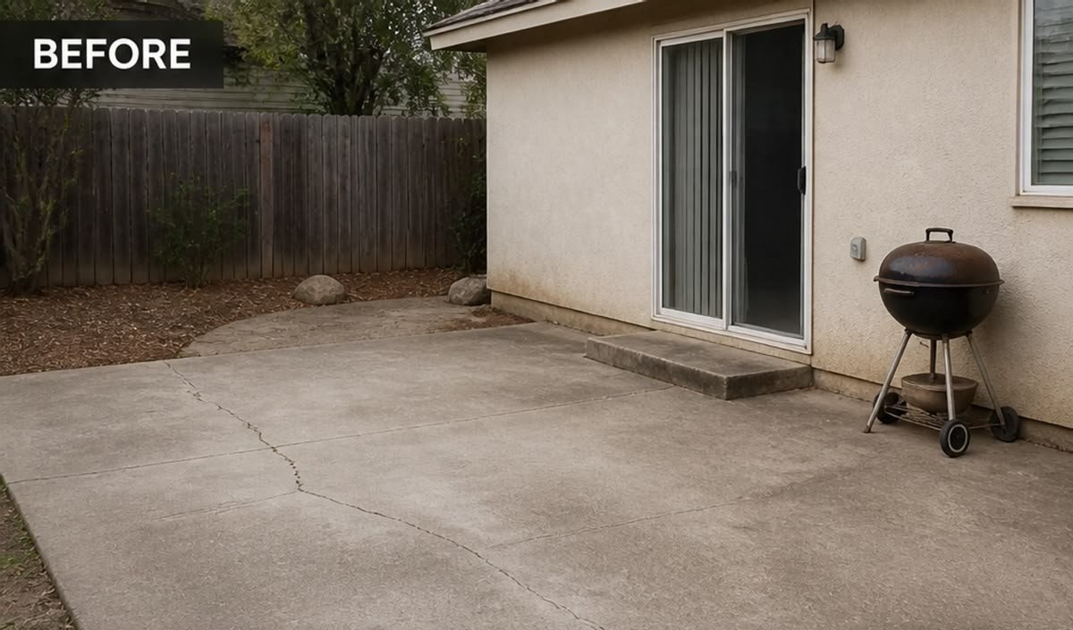 Backyard before patio installation