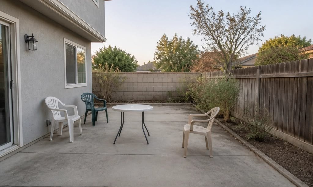 Backyard before patio installation