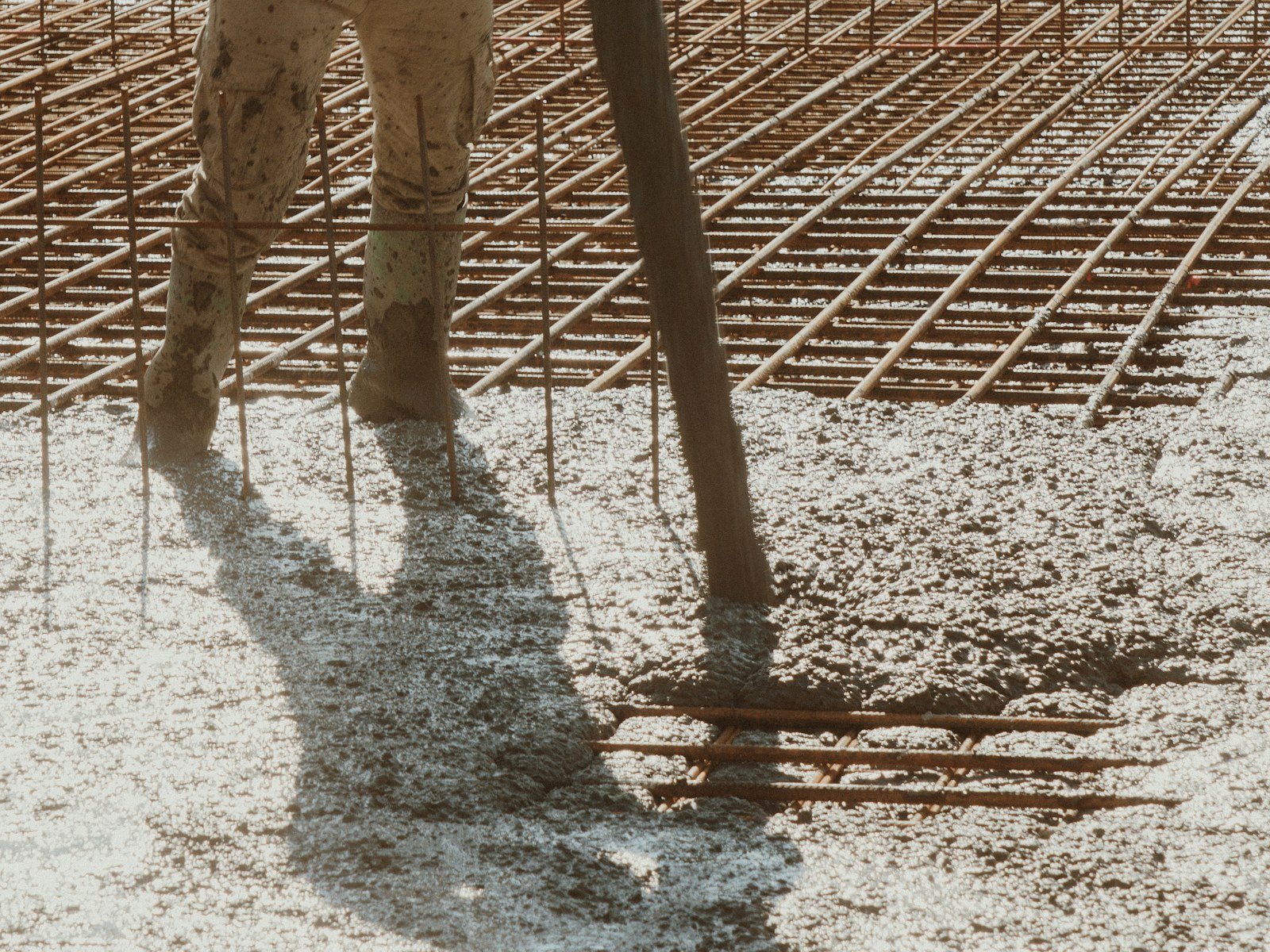 Concrete workshop foundation slab