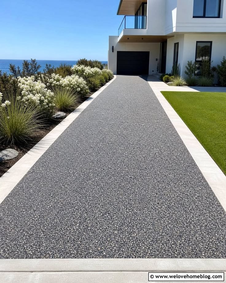 Exposed aggregate driveway